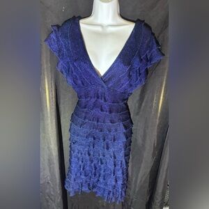 Fun and flirty blue ruffled dress.